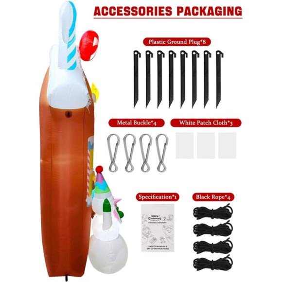 10FT Christmas Inflatables Arch,  Gingerbread Man Snowman  with  Lights - Picture 6 of 7